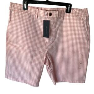 Tommy Hilfiger Men's Gingham Shorts Size 38 Pink‎ White Casual NWT Preppy Casual